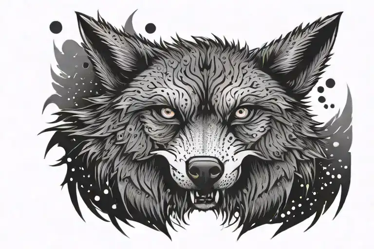 Aggressive Wolf Face