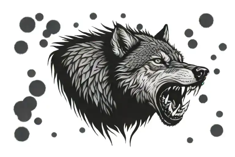 Aggressive Wolf Face