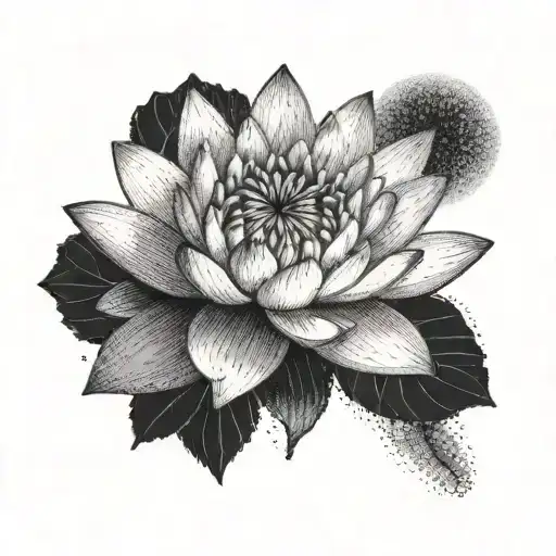 Water Lily Next To Sun Shining