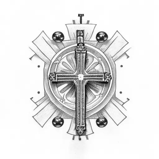 Catholic Cross With Beads