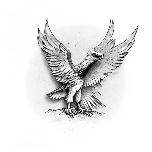 Eagle Attacking A Crow