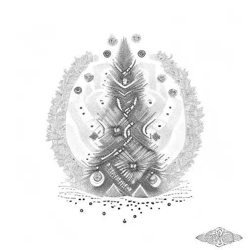 Traditional Norwegian Tree With Metis Beaded Style