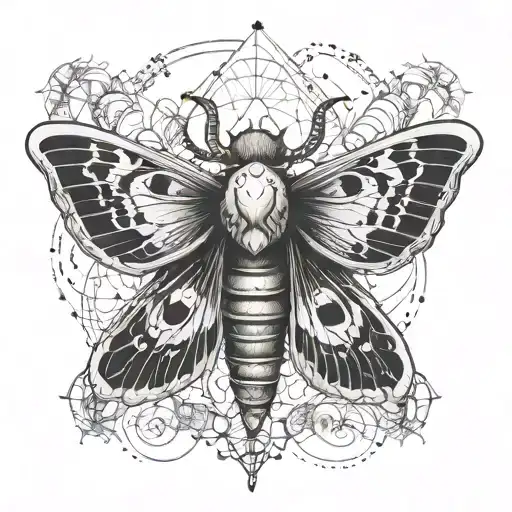 Death Moth In Triangle Outline Intertwined