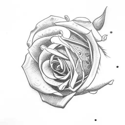 Topless Lady Smelling A Rose