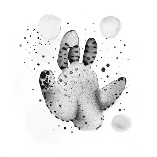 Cat Paw In Watercolor Purple And Yellow