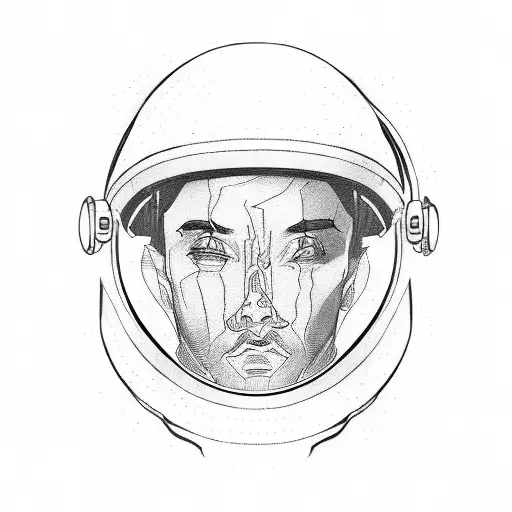 Non Detailed Man With Cut Off Head In A Space Helmet