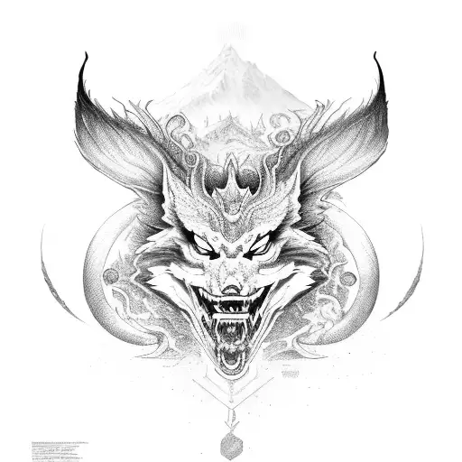 Snake Dragon With Wolf Head