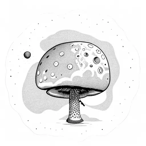 Astronaut Sitting On A Giant Mushroom