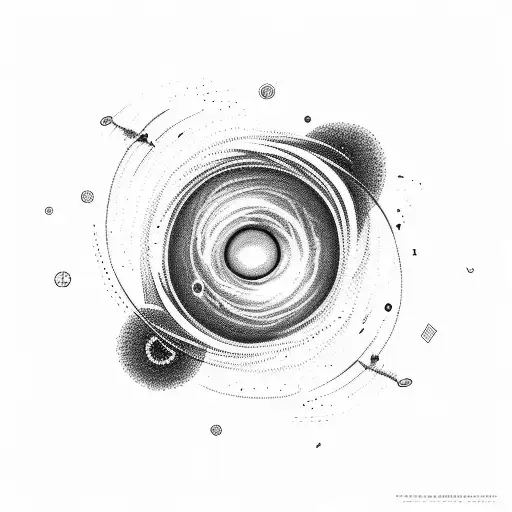 Black Hole Horizontal View Accretion Disk