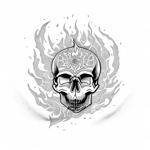 Skulls With Fire