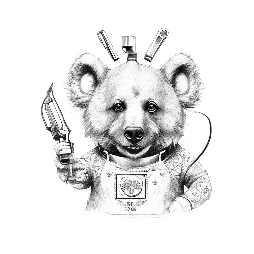 Teddy Chef Tatoo On Hands