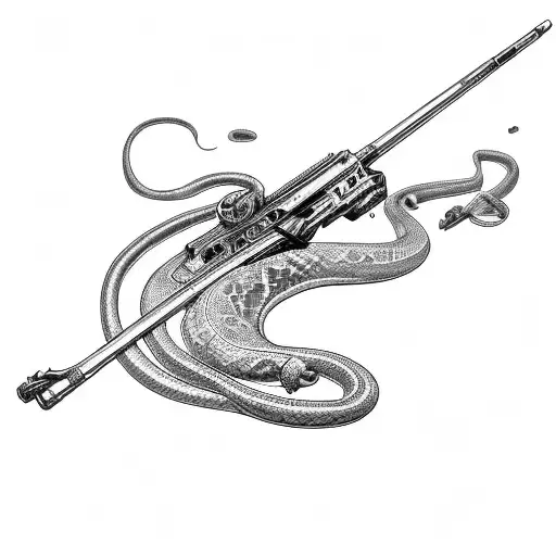 Rifle With Snake Wraping Around It