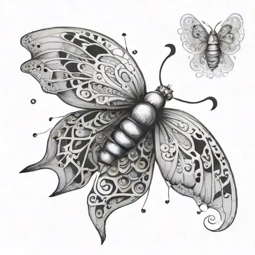 A Tattoo Design Featuring A Moth With Intricate Patterns Symbolizing Mental Health Awareness