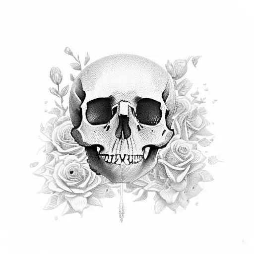 Flowers Arranged In The Shape Of A Skull But It's Not A Literal Skull