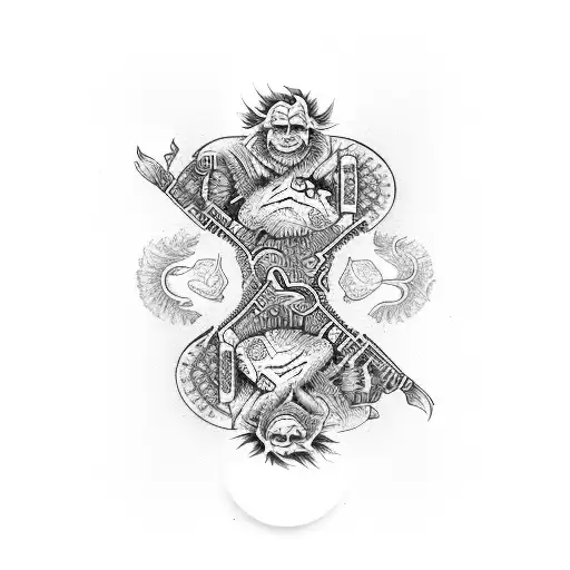 Joker Playing Card With Yin Yang Koi Fish