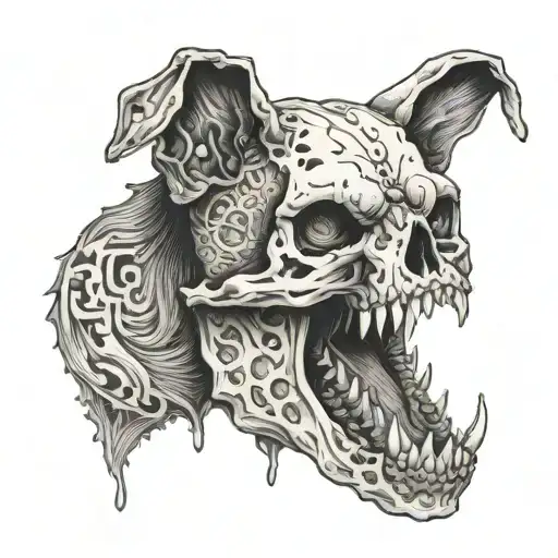 Big Dog Skull Barking Fiercely