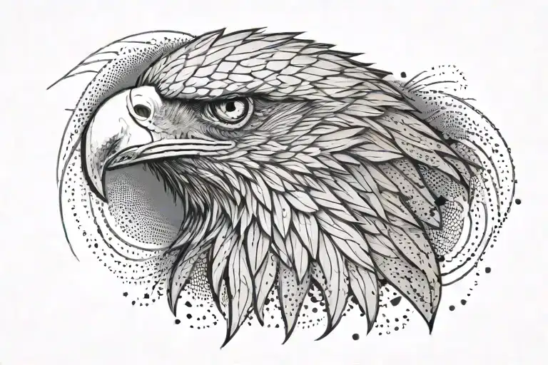 Hunting Eagle With A Scar On Its Eye