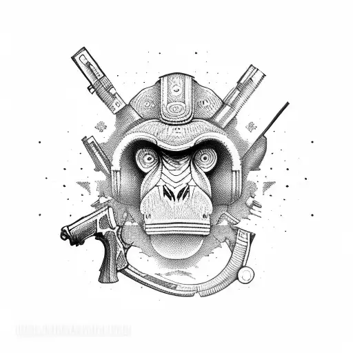 Gun In Monkey Hand