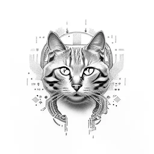 Black Cat With Letter N And L