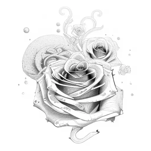 A Rose That Is Surounded By A Snake