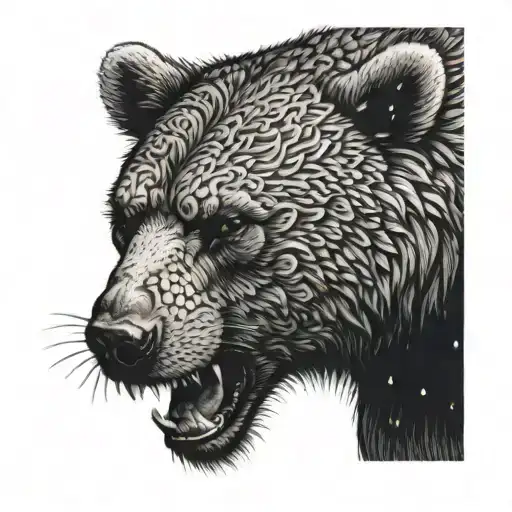 Side Bear Head Roaring