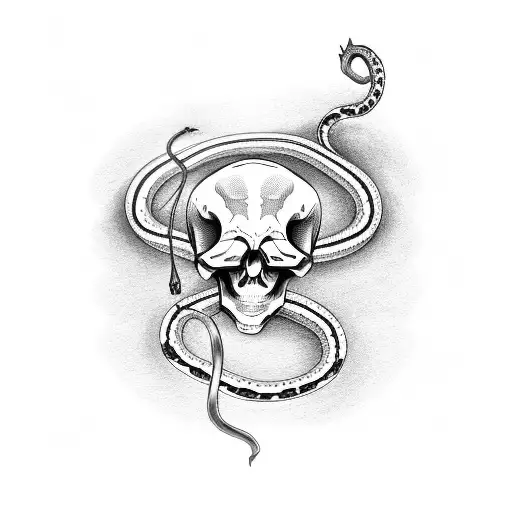 Skeleton Hand With Snake Going Through