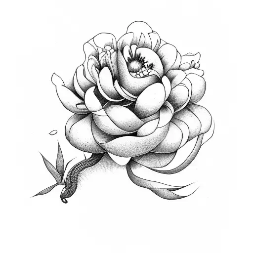 Peony Flower Snake No Skin