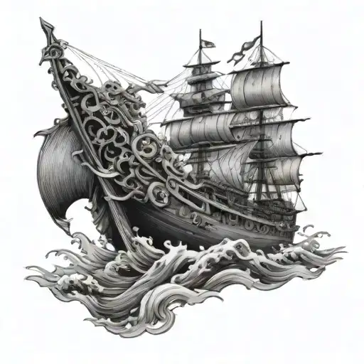 Ancient Japanese Warship With Intricate Car Engine Details