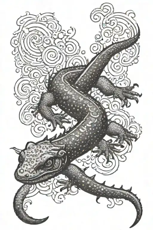 Salamander With Dagger