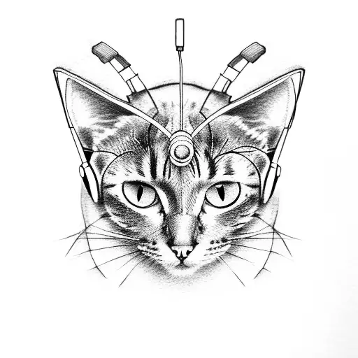 A Cat Wearing Headphones And Djing