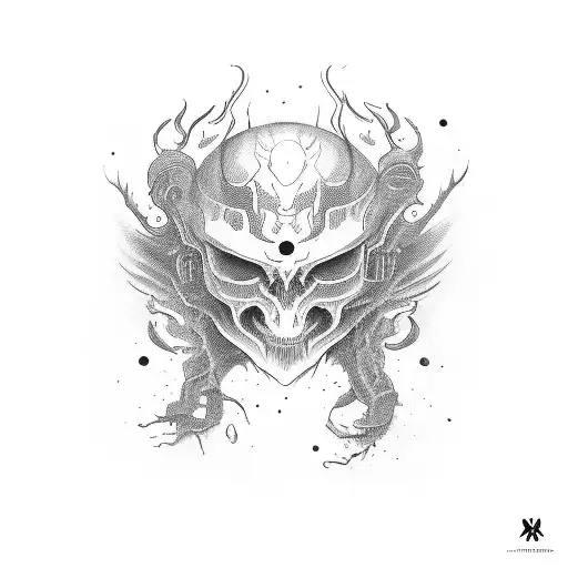 A Child With A Demon Behind Him In The Form Of A Shadow