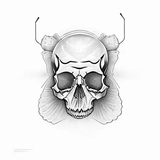 Pappilion's Butterfly Combined With A Skull