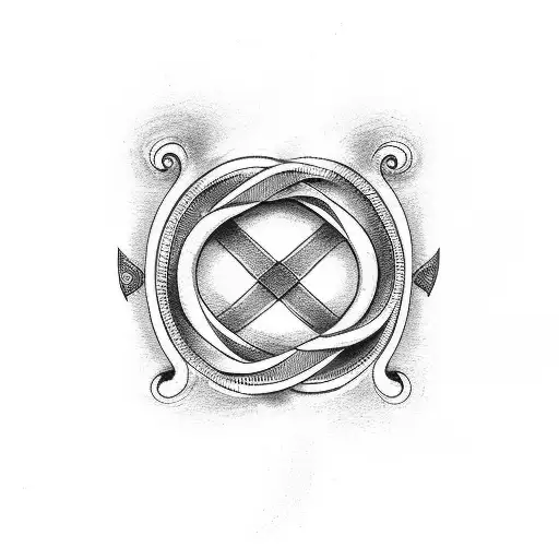 Infinity Symbol With Bike In One End And Plane In Other End