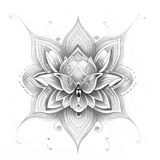 Butterfly With Lotus