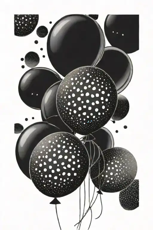 Three Black Balloons Tied