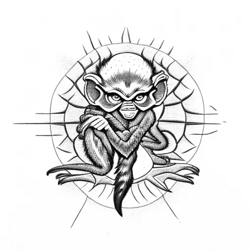 Fire Monkey In Palm Tree With Scorpion