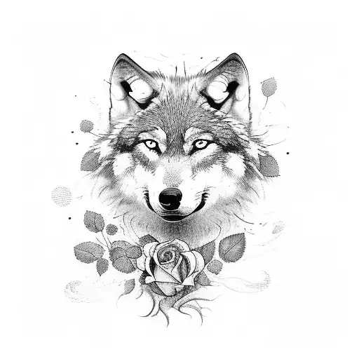 Wolf With Blackcurrant Stick Of Currents Roses And The Number 45