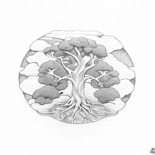 Tree Of Life With Trunk Shaped Like A Woman's Body