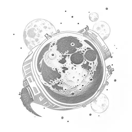 Astronaut On The Moon Titan Looking At Saturn