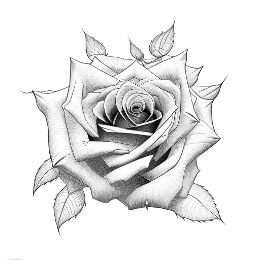 Rose Growing From Beautifull Lady Neck