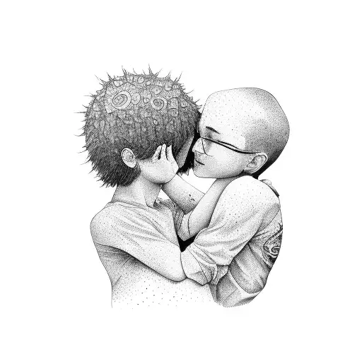 A Boy Hugging A Tree