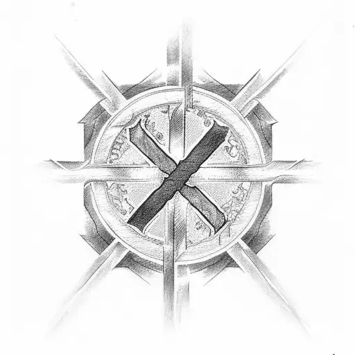 Christian Cross With Colon Cancer Ribbon