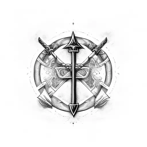 Sword And Ankh Symbol