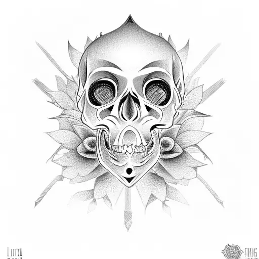Lotus Flower Death Skull Diamond