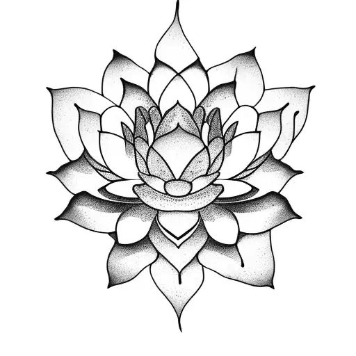 Lotus Flower Blackwork