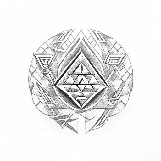 Valknut Symbol And Cicadas