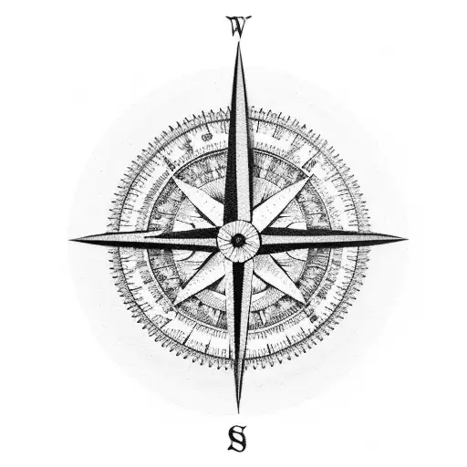Geographical Compass With Marijuana