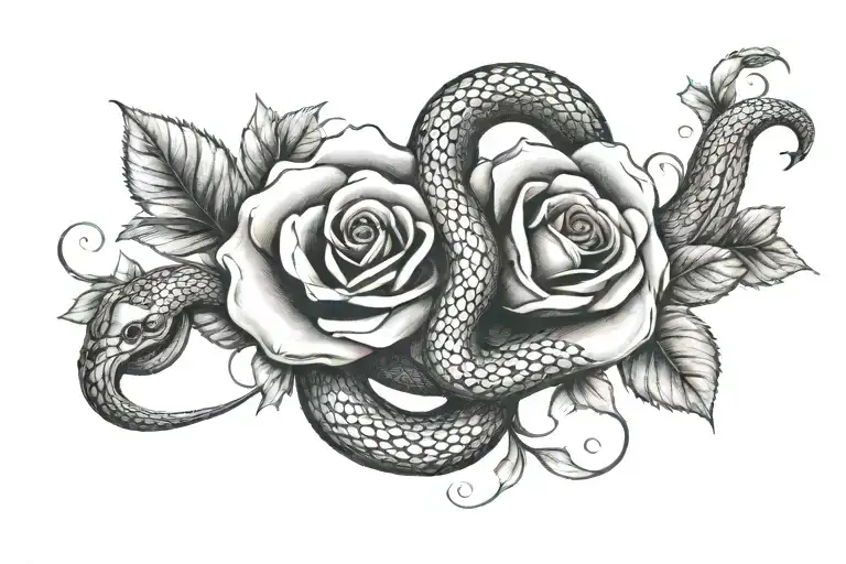 Snake And Roses