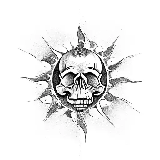 Skull With Sun Inside
