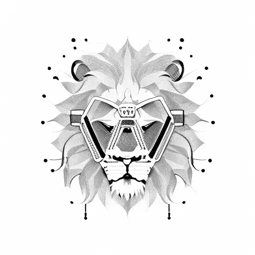 Lion With Cyber Mask